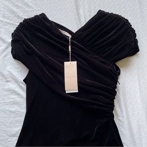 NWT designer Christopher Kane stretch velvet black mini dress